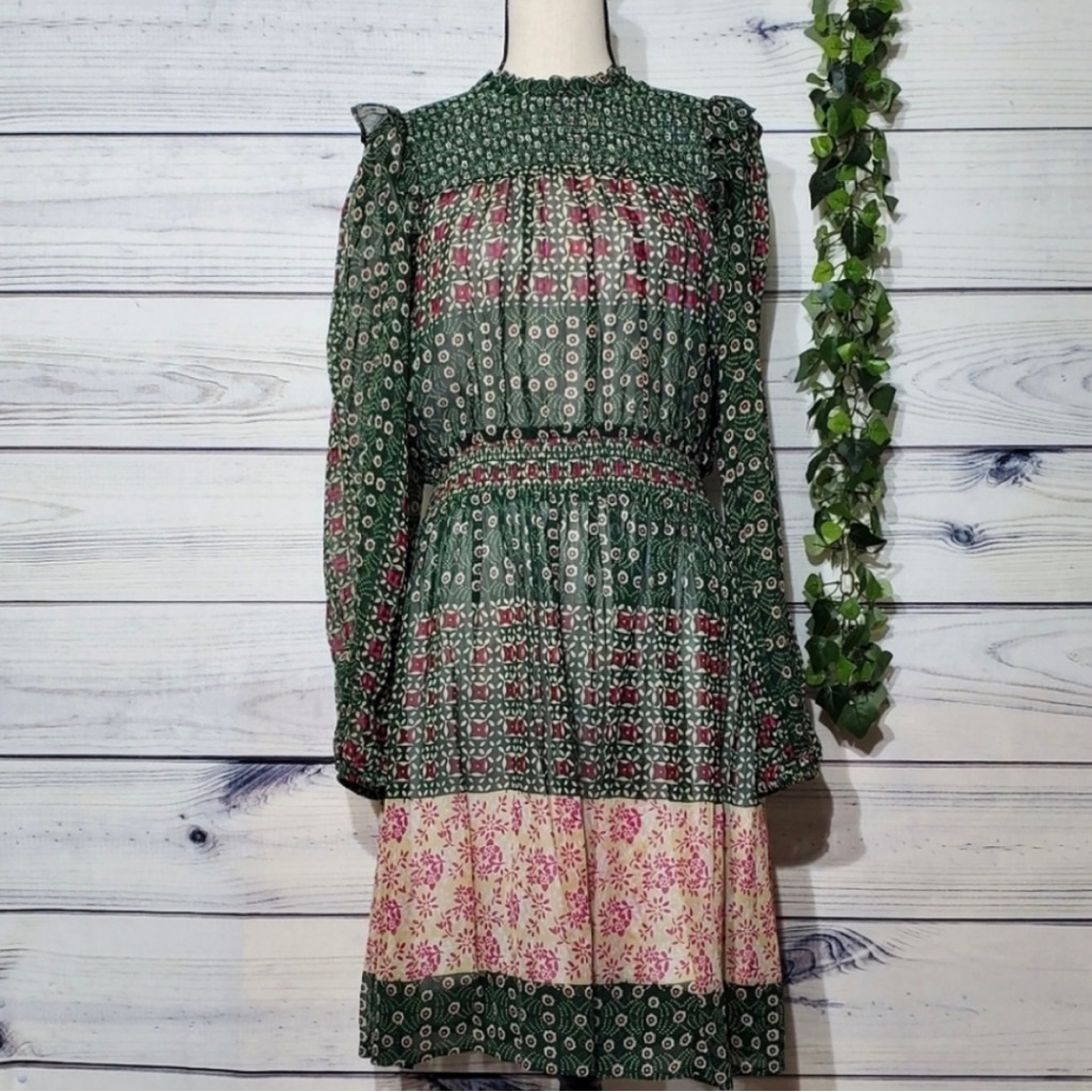 Anthropologie Rhiannon Floral Prairie Dress
